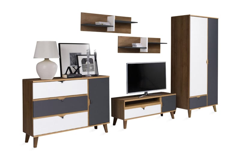 Memone Stuesæt - Beige / Grå / Hvid - Møbler - Møbelsæt - Møbelsæt til stuen