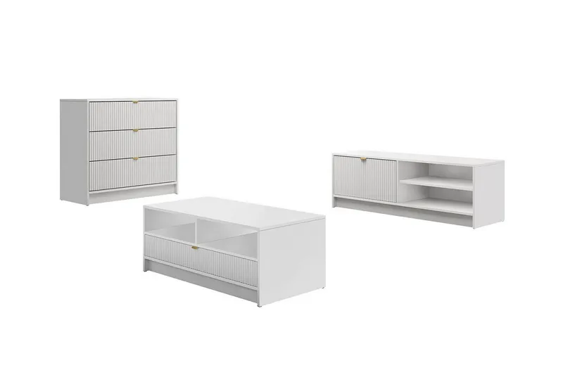 Novaj Møbelset til Stue, Hvid