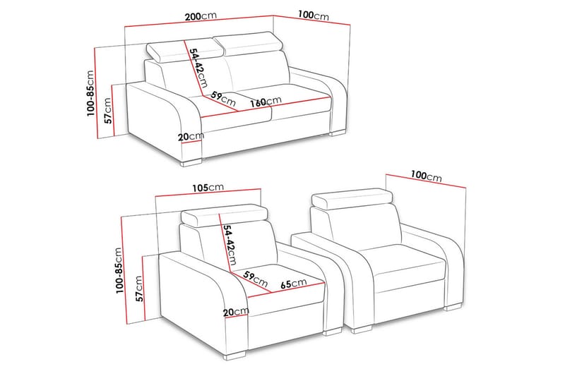 Oslo Stuesæt - Brun - Møbler - Sofaer - Sofagrupper