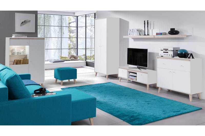 Oviedo Stuesæt - Blå / Hvid - Møbelsæt til stuen