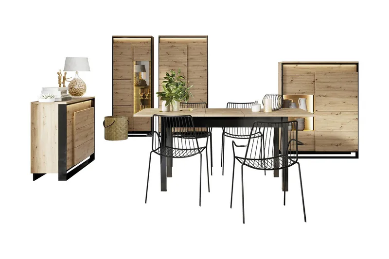 Quant Stuesæt - Eg/Sort - Møbler - Møbelsæt - Møbelsæt til stuen