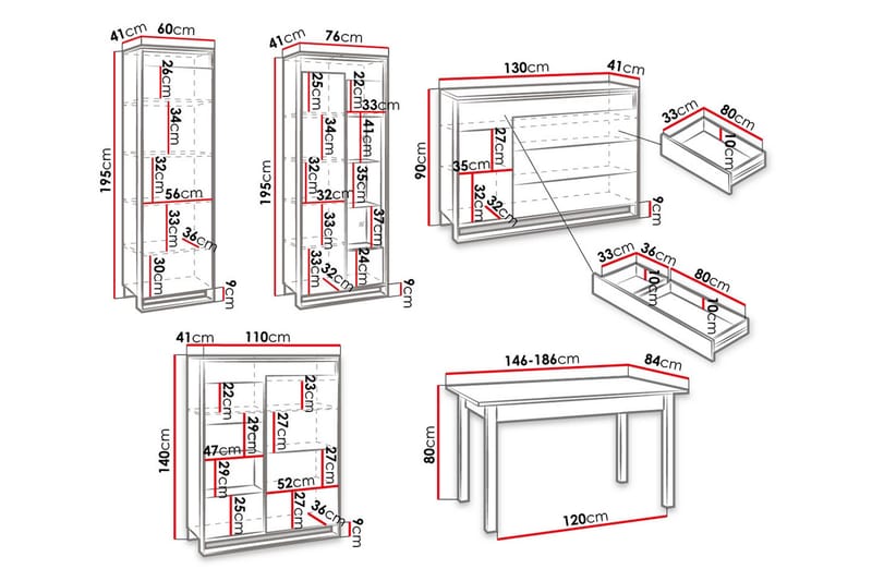 Quant Stuesæt - Eg/Sort - Møbler - Møbelsæt - Møbelsæt til stuen