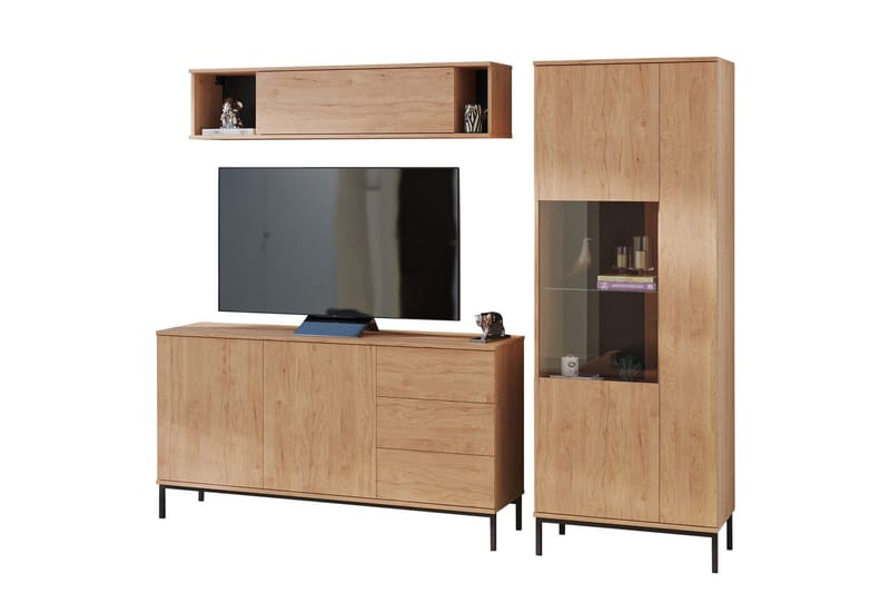 Querty Stuesæt 3 Dele - Natur - Møbler - Møbelsæt - Møbelsæt til stuen