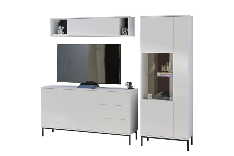 Querty Stuesæt LED-belysning 4 Dele Hvid LED - Hvid - Møbler - Møbelsæt - Møbelsæt til stuen