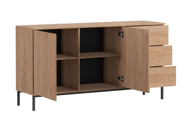 Querty Stuesæt LED-belysning 4 Dele Hvid LED - Sort - Møbler - Møbelsæt - Møbelsæt til stuen