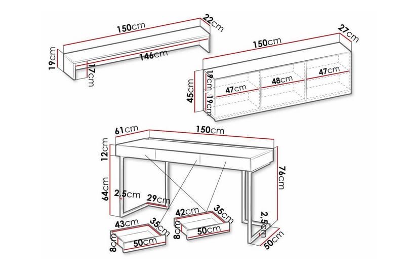 Rathmore Møbelsæt til Stue - Grå - Møbler - Møbelsæt - Møbelsæt til stuen