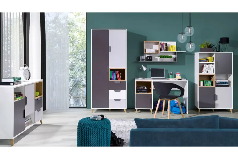 Sayuki Møbelsæt Til Stue, Hvid/Grå