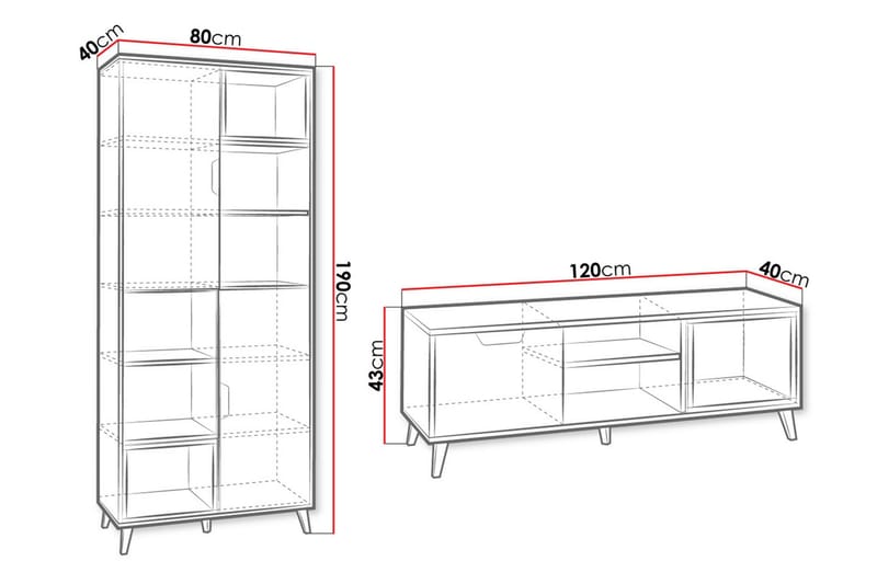 Sayuki Møbelsæt Til Stue - Hvid/Grå - Møbler - Møbelsæt - Møbelsæt til stuen