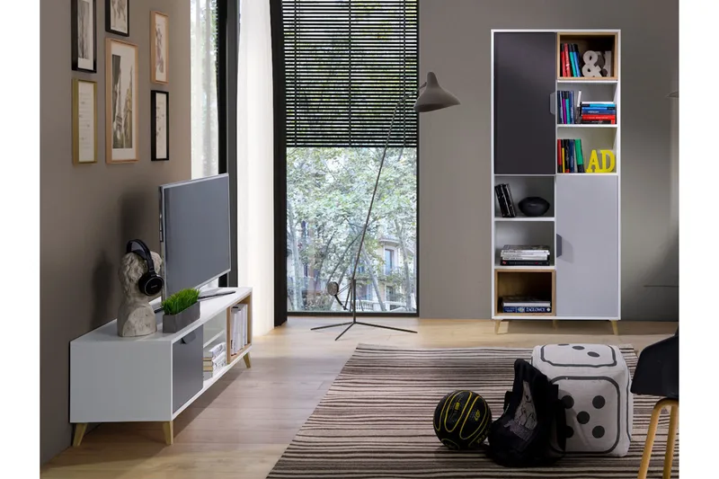 Sayuki Møbelsæt Til Stue, Hvid/Grå