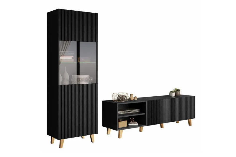 Strontian Möbelset För Vardagsrum Scandinavian Choice Black, undefined