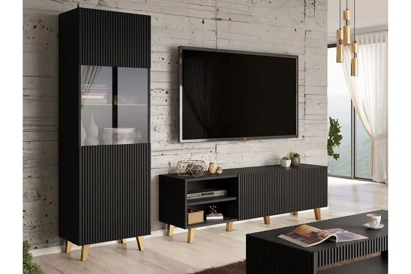 Strontian Möbelset För Vardagsrum Scandinavian Choice Black - Møbler - Møbelsæt - Møbelsæt til stuen