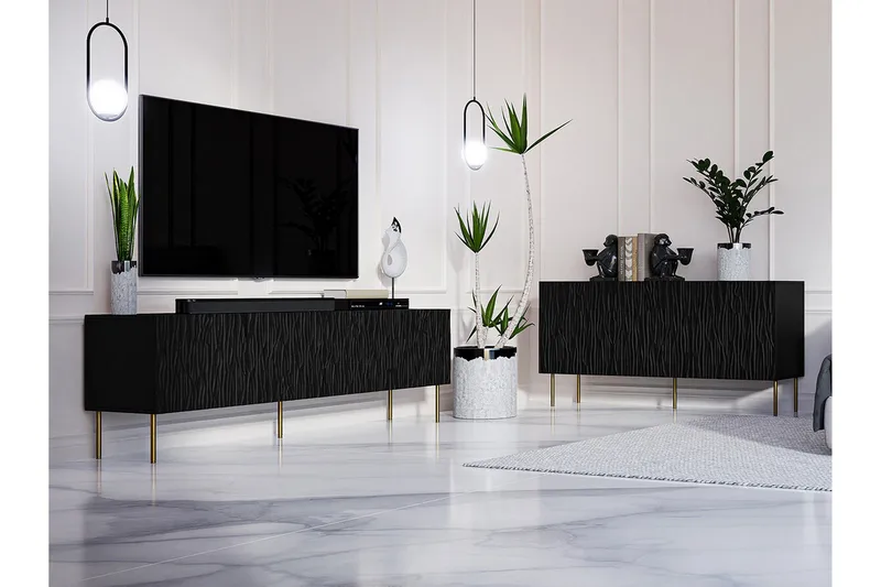 Strontian Möbelset För Vardagsrum Scandinavian Choice Black - Møbler - Møbelsæt - Møbelsæt til stuen