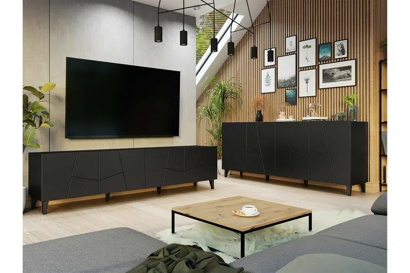 Strontian Möbelset För Vardagsrum Scandinavian Choice Black - Møbler - Møbelsæt - Møbelsæt til stuen