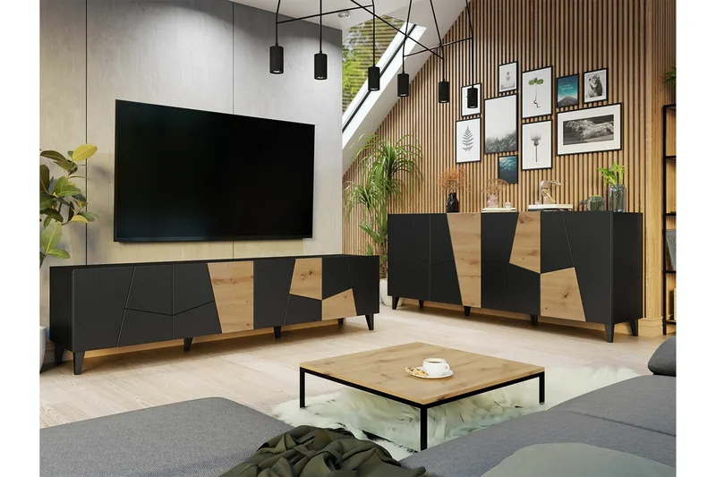 Strontian Möbelset För Vardagsrum Scandinavian Choice Black - Møbler - Møbelsæt - Møbelsæt til stuen