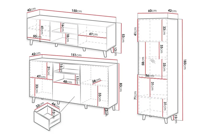 Strontian Möbelset För Vardagsrum Scandinavian Choice Black - Møbler - Møbelsæt - Møbelsæt til stuen