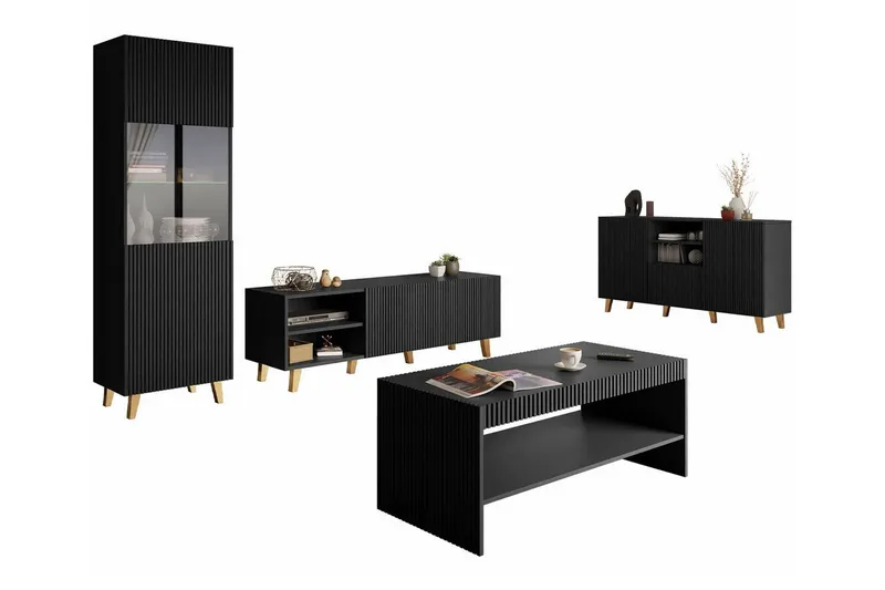 Strontian Möbelset För Vardagsrum Scandinavian Choice Black, undefined