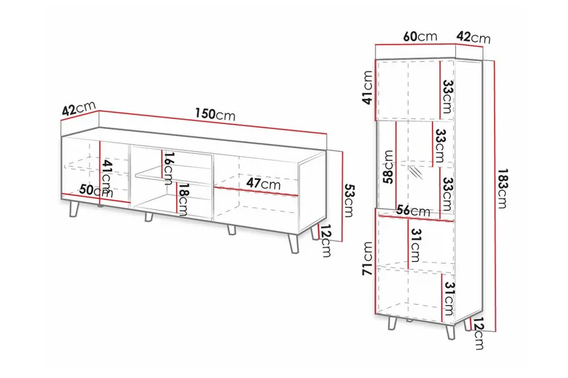 Strontian Möbelset För Vardagsrum Scandinavian Choice Black - Møbler - Møbelsæt - Møbelsæt til stuen