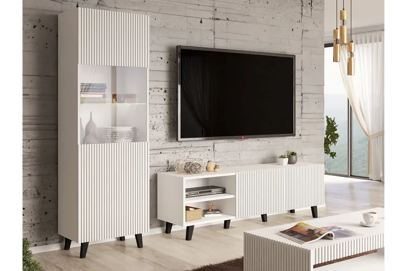 Strontian Möbelset För Vardagsrum Scandinavian Choice White - Møbler - Møbelsæt - Møbelsæt til stuen