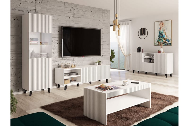 Strontian Möbelset För Vardagsrum Scandinavian Choice White - Møbler - Møbelsæt - Møbelsæt til stuen