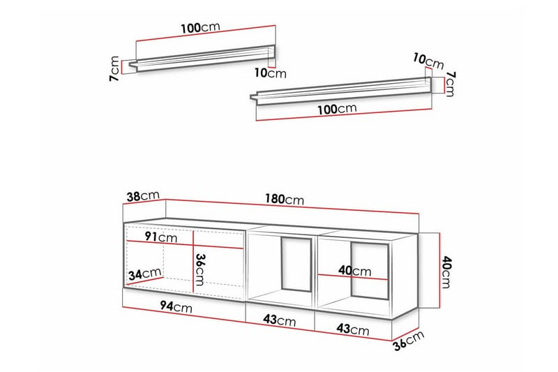 Summerville Möbelset För Vardagsrum White - Møbler - Møbelsæt - Møbelsæt til stuen