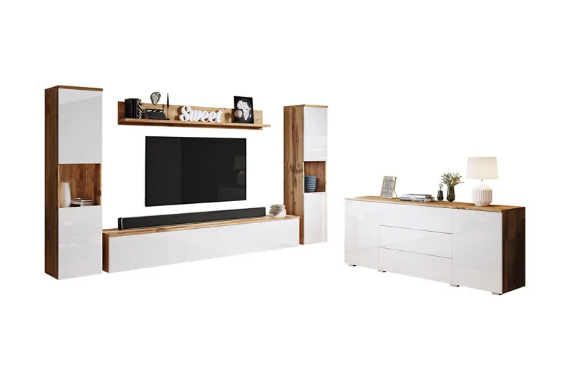 Valga Møbelsæt Til Stue Natur|Hvid - Natur/Hvid - Møbler - Møbelsæt - Møbelsæt til stuen