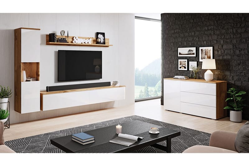 Valga Møbelsæt Til Stue Natur|Hvid, Natur/Hvid