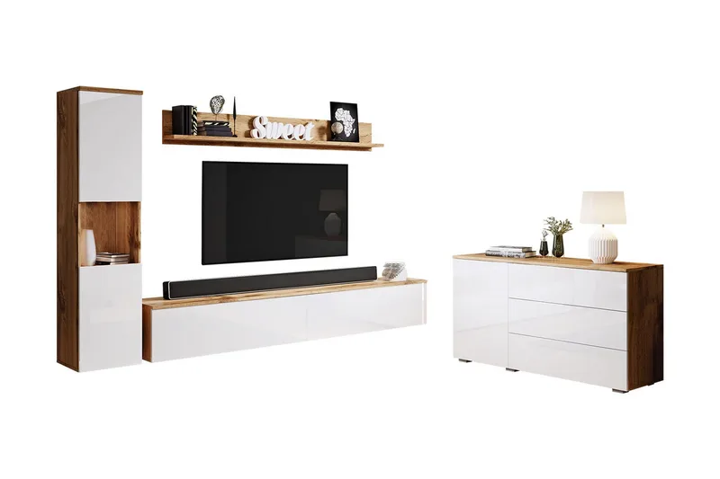 Valga Møbelsæt Til Stue Natur|Hvid - Natur/Hvid - Møbler - Møbelsæt - Møbelsæt til stuen