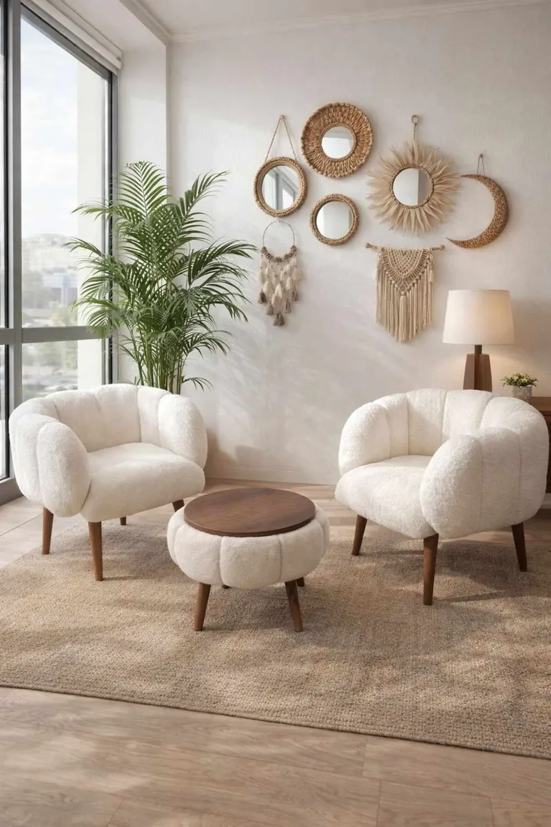 Wing Chair & Coffee Table Set (3 Pieces) Atelier Del Sofa, undefined