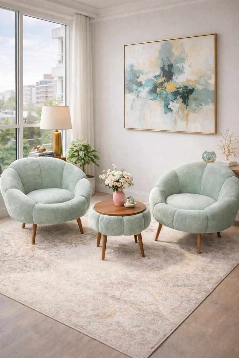 Wing Chair & Coffee Table Set (3 Pieces) Atelier Del Sofa, undefined