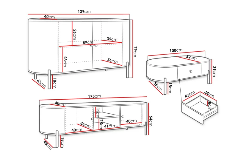 Maggio Møbelsæt Til Stue - Beige - Møbler - Møbelsæt - Møbelsæt til stuen