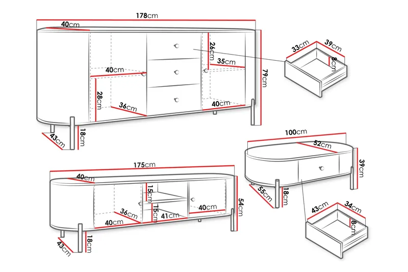 Maggio Møbelsæt Til Stue - Beige - Møbler - Møbelsæt - Møbelsæt til stuen