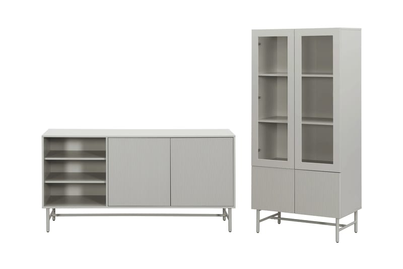 Matterhorn Møbelsæt Stue – Vitrineskab & Konsolbord - Beige - Møbler - Møbelsæt - Møbelsæt til stuen