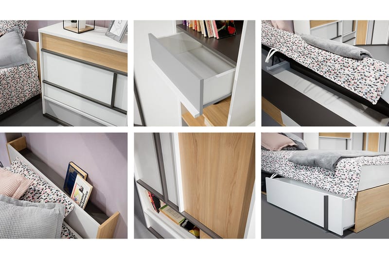 Metropolitan Møbelsæt til Soveværelse - Brun/Hvid/Lysgrå/Sort - Møbler - Møbelsæt - Møbelsæt til soveværelse