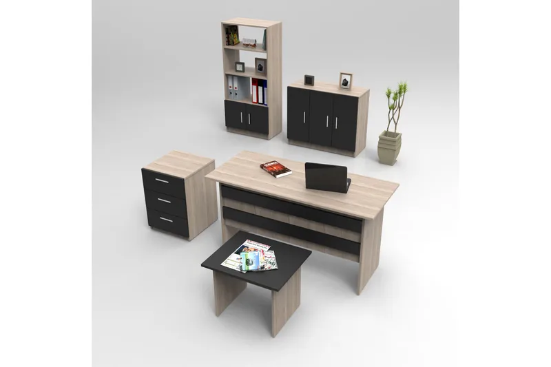 Belloch Møbelsæt Kontor, Natur/Sort
