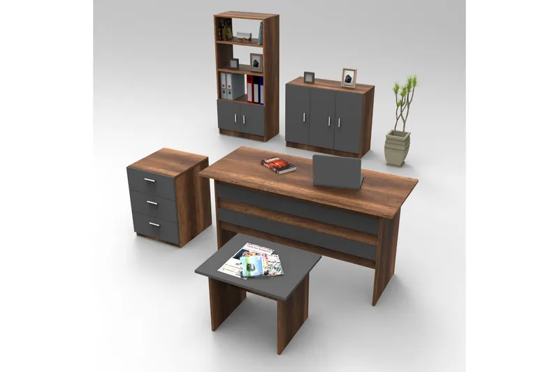 Belloch Møbelsæt Kontor, Teak/Antracit