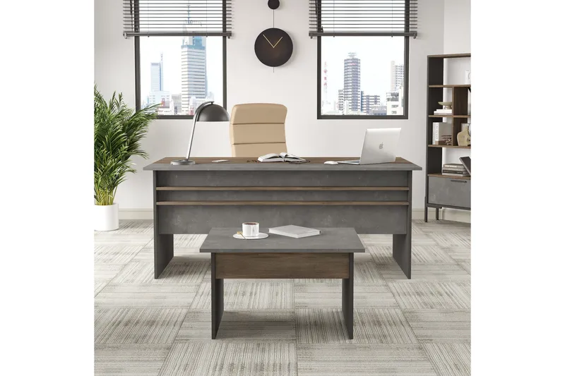 Desgrar Møbelsæt Kontor - Brun/Betongrå/Antracit - Møbler - Møbelsæt - Møbelgruppe til kontor