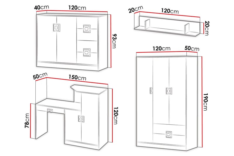 Klacksberg kontormøbelsæt - Træ / natur / hvid - Møbler - Møbelsæt - Møbelgruppe til kontor