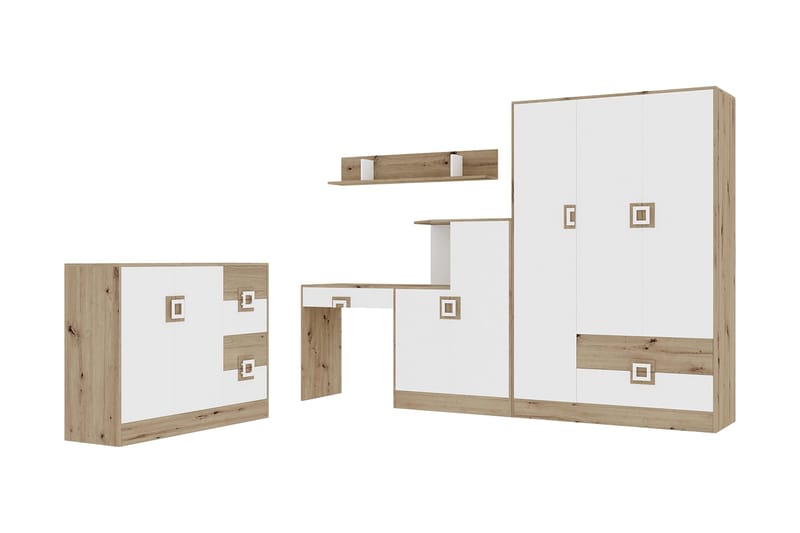 Klacksberg kontormøbelsæt - Træ / natur / hvid - Møbler - Møbelsæt - Møbelgruppe til kontor
