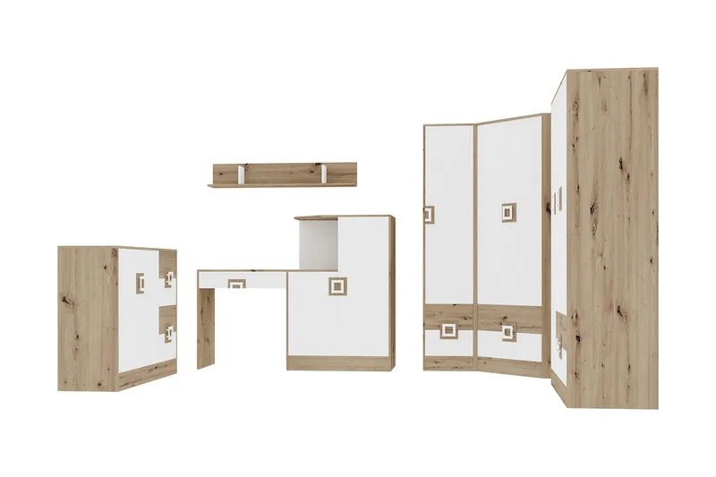 Klacksberg kontormøbelsæt - Træ / natur / hvid - Møbler - Møbelsæt - Møbelgruppe til kontor