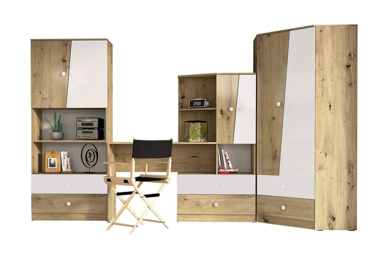 Møbelsæt til Kontor NERO - Natur/Hvid - Møbler - Møbelsæt - Møbelgruppe til kontor