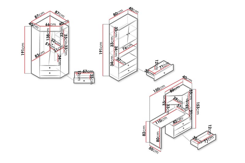Møbelsæt til Kontor NERO - Natur/Hvid/Grå - Møbler - Møbelsæt - Møbelgruppe til kontor