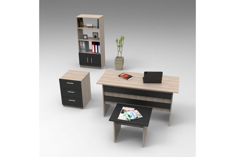Sanjoan Møbelsæt Kontor - Natur/Sort - Møbler - Møbelsæt - Møbelgruppe til kontor