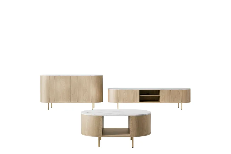 Pantego Møbelsæt Til Stue - Brun - Møbler - Møbelsæt - Møbelsæt til stuen