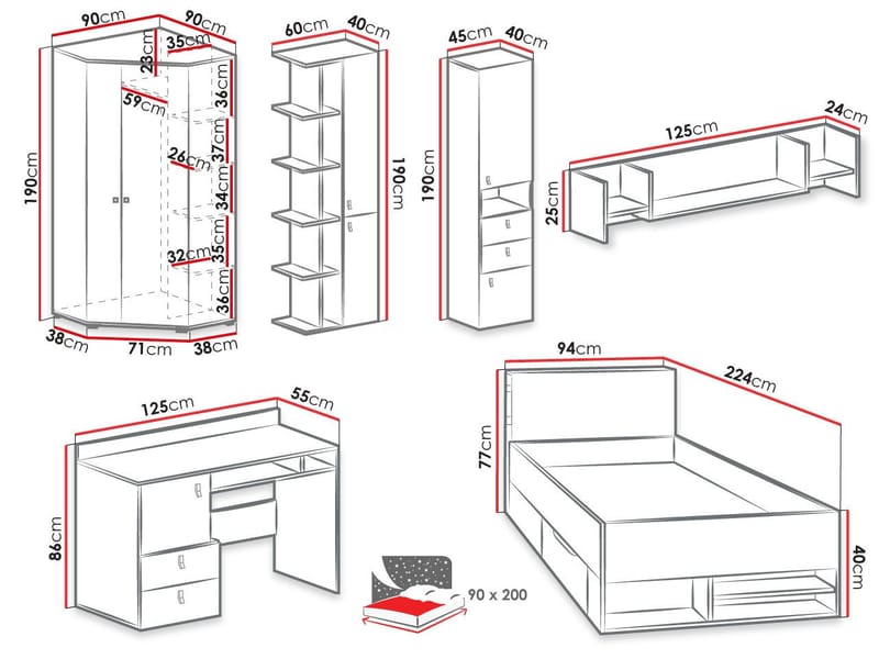 Planeta Møbelsæt til Soveværelse - Møbler - Møbelsæt - Møbelsæt til soveværelse