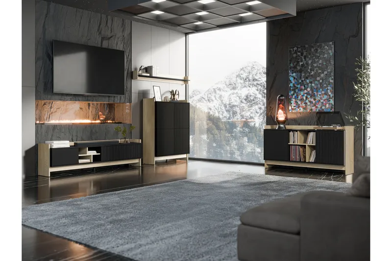 Polina Møbelsæt til Stue - Brun / Sort - Møbler - Møbelsæt - Møbelsæt til stuen