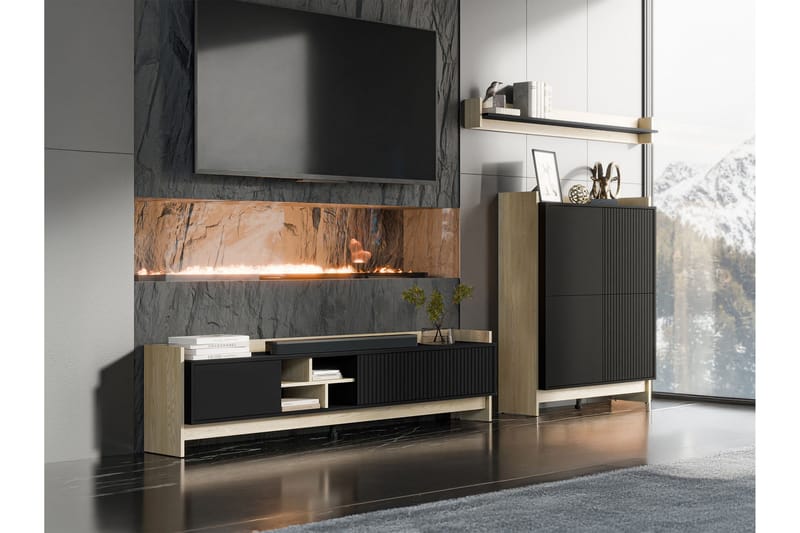 Polina Møbelsæt til Stue - Brun / Sort - Møbler - Møbelsæt - Møbelsæt til stuen