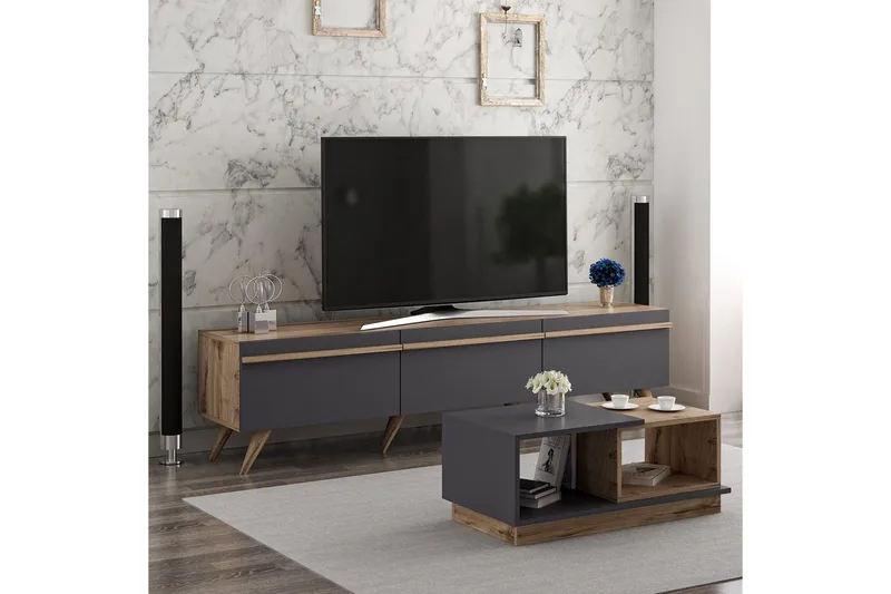 Ravinarville Møbelsæt til Stuen - Antracit/Valnød - Møbler - Møbelsæt - Møbelsæt til stuen