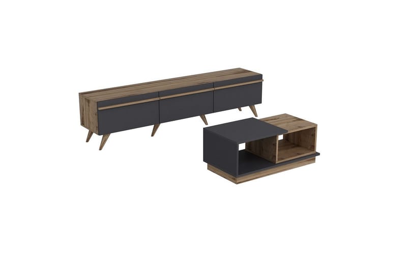 Ravinarville Møbelsæt til Stuen, Antracit/Valnød