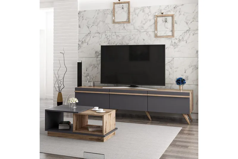 Ravinarville Møbelsæt til Stuen - Antracit/Valnød - Møbler - Møbelsæt - Møbelsæt til stuen