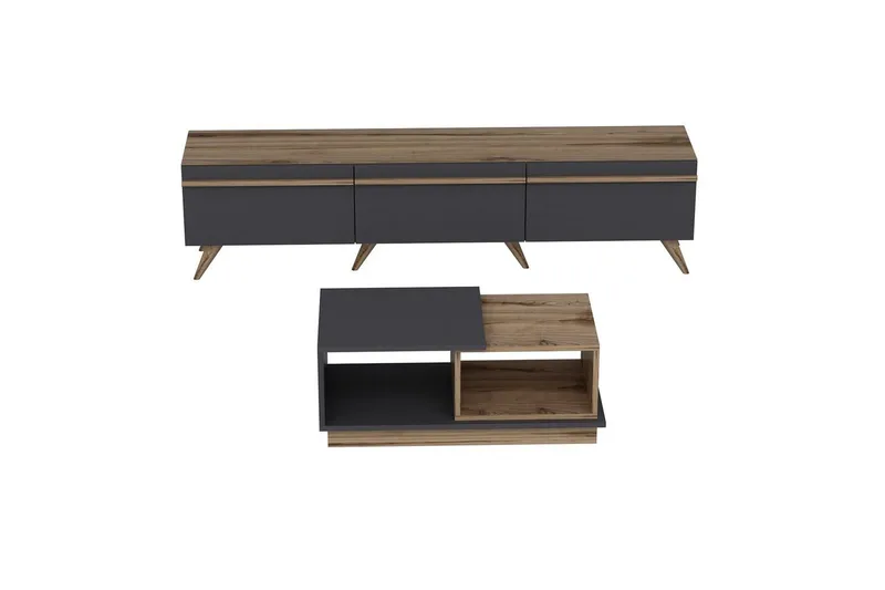 Ravinarville Møbelsæt til Stuen - Antracit/Valnød - Møbler - Møbelsæt - Møbelsæt til stuen
